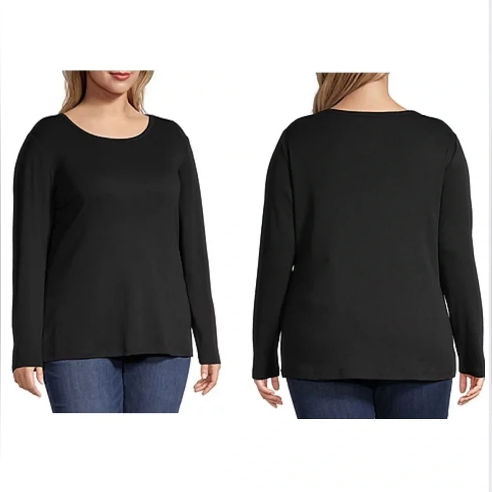 ⚓️ ST. JOHN’S BAY Essential Black Tee in Rib Fabric